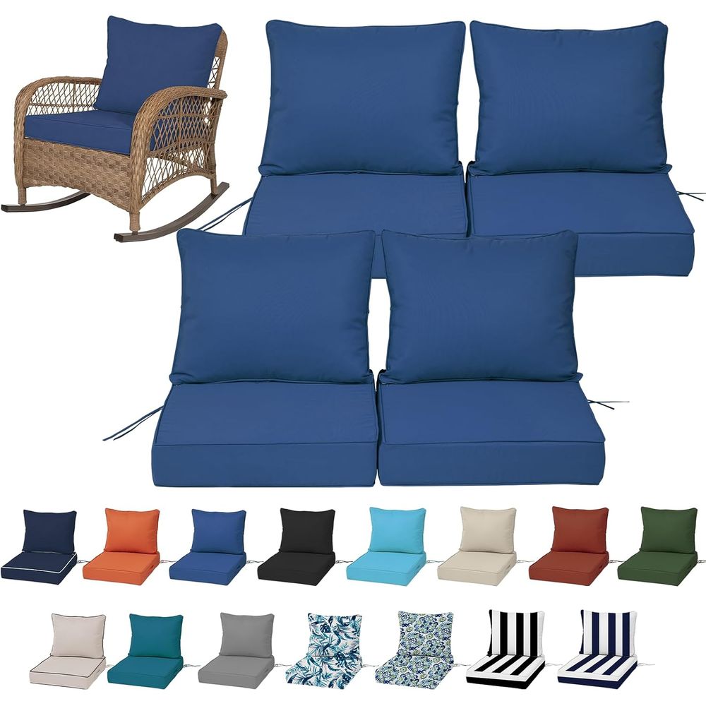 Outdoor Furniture Fabric Waterproof - Набор из 4-х глубоких уличных подушек