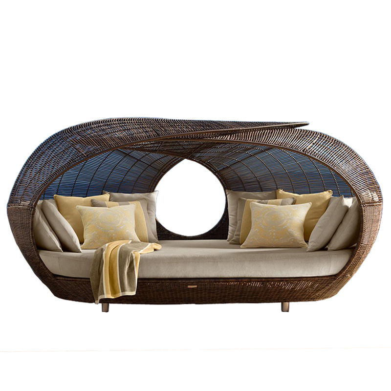 Outdoor Furniture Quality - Плетеная полукруглая кушетка из ротанга для