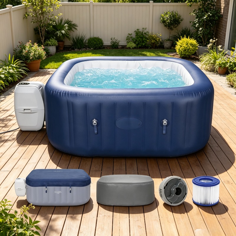 Inflatable Hot Tub - Надувное квадратное портативное уличное спа-бассейн SaluSpa