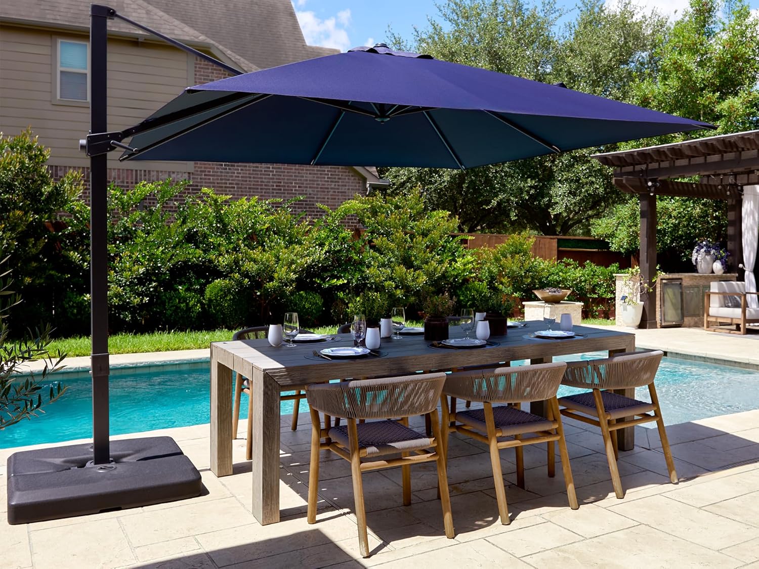 Outdoor Furniture With Umbrella - Зонт консольный для патио 3х3 м,
