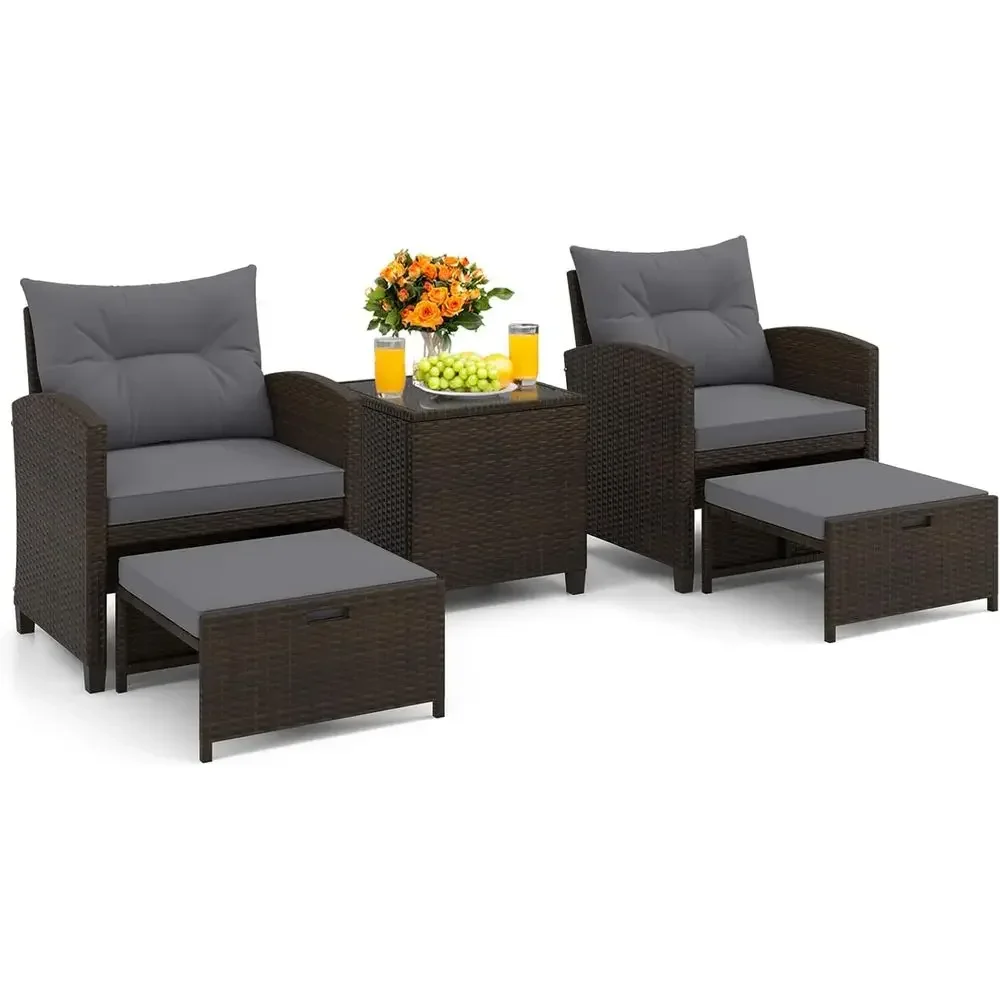 Rattan Lounge Set - Комплект садовой мебели из 5 предметов