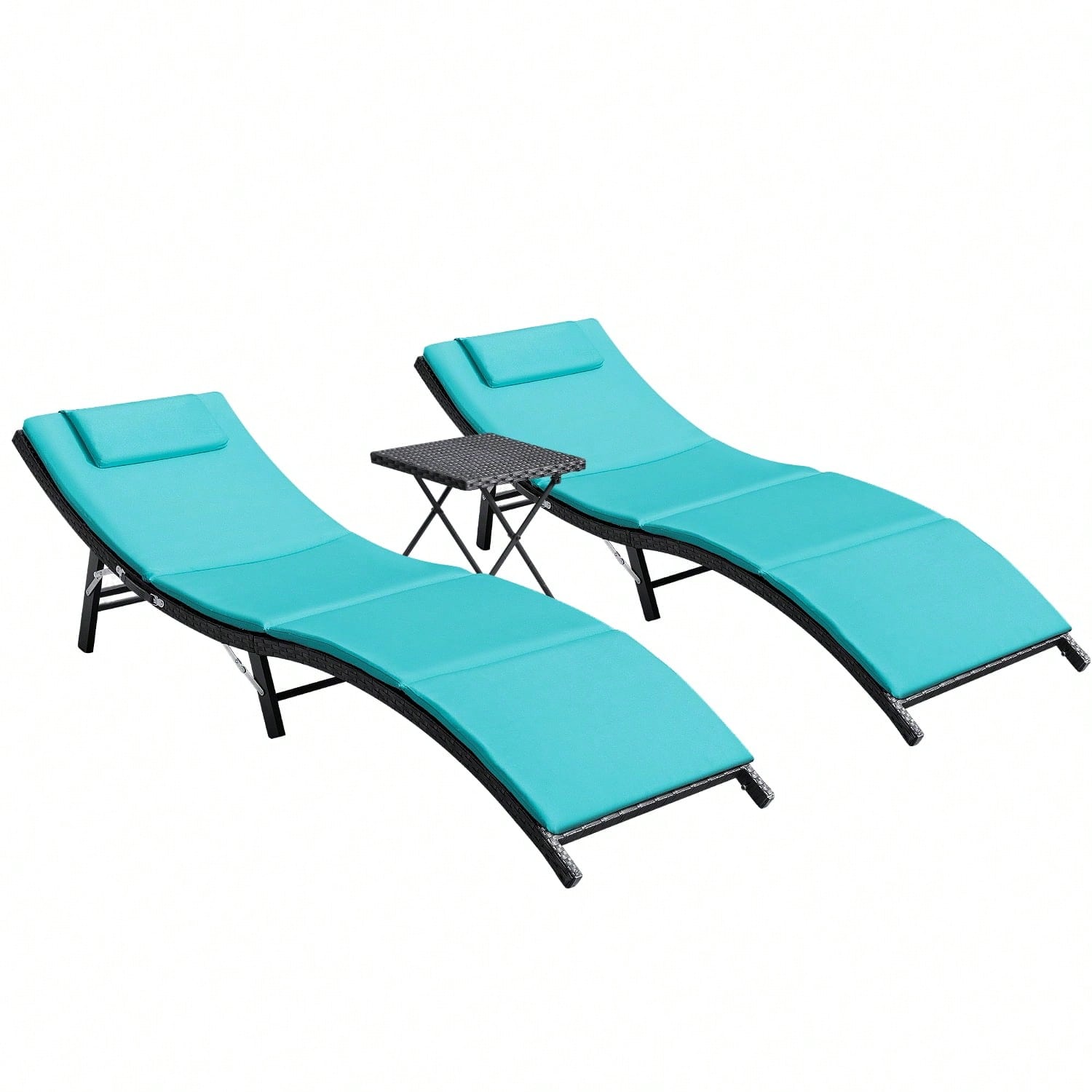 Rattan Lounge Set - Комплект из 3 предметов: уличные шезлонги