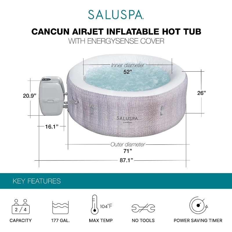 Надувной спа-бассейн Bestway S – обзор и цена Inflatable Hot Tub